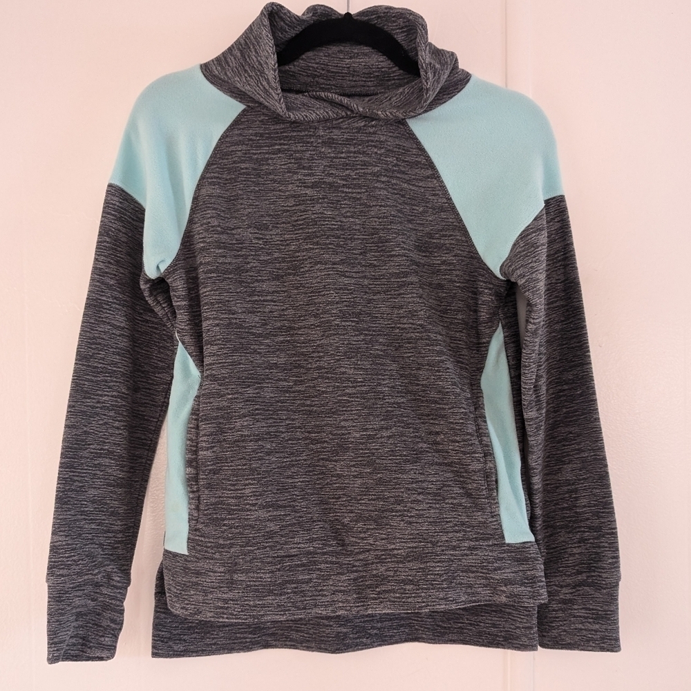 SO Hoodie Gray And Blue Girls Soft Fleece Size 12